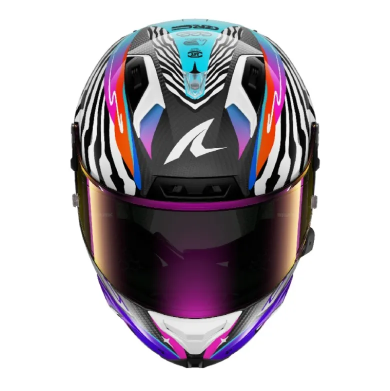 Casco Integrale Shark Aeron Speed-Fancy Carbon Bianco Arancione Lucido