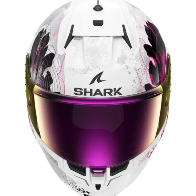 Casco Integrale Shark D-Skwal 3 Mayfer Bianco Viola Antracite