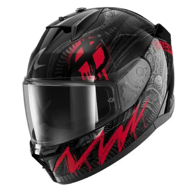 Casco Integrale Shark D-Skwal 3 Shiever Nero Antracite Rosso Lucido