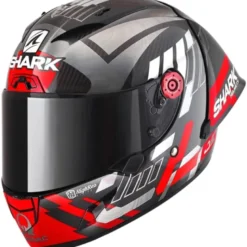 Casco Integrale Shark Race-R Pro Gp 06 Carbon Replica Zarco Winter Test Chrome Rosso