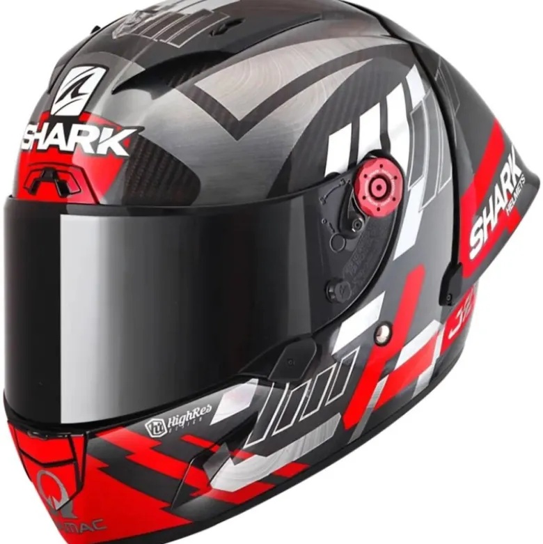 Casco Integrale Shark Race-R Pro Gp 06 Carbon Replica Zarco Winter Test Chrome Rosso