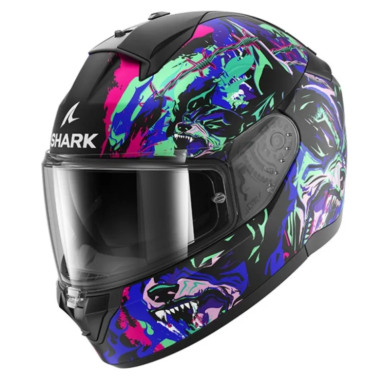 Casco Integrale Shark Ridill 2 Beast Nero Viola Verde Opaco