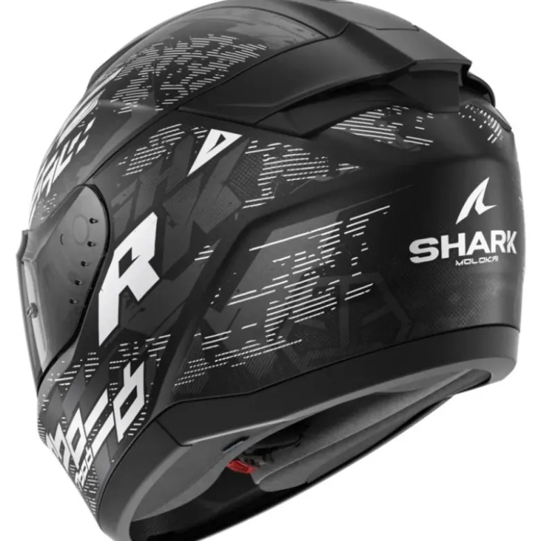 Casco Integrale Shark Ridill 2 Molokai Nero Bianco Silver Opaco