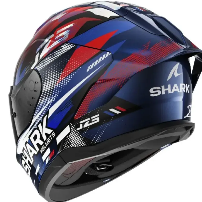 Casco Integrale Shark Skwal Cup Replica Zarco Gp Di Francia Blu Cromato Rosso Lucido