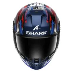 Casco Integrale Shark Skwal Cup Replica Zarco Gp Di Francia Blu Cromato Rosso Lucido