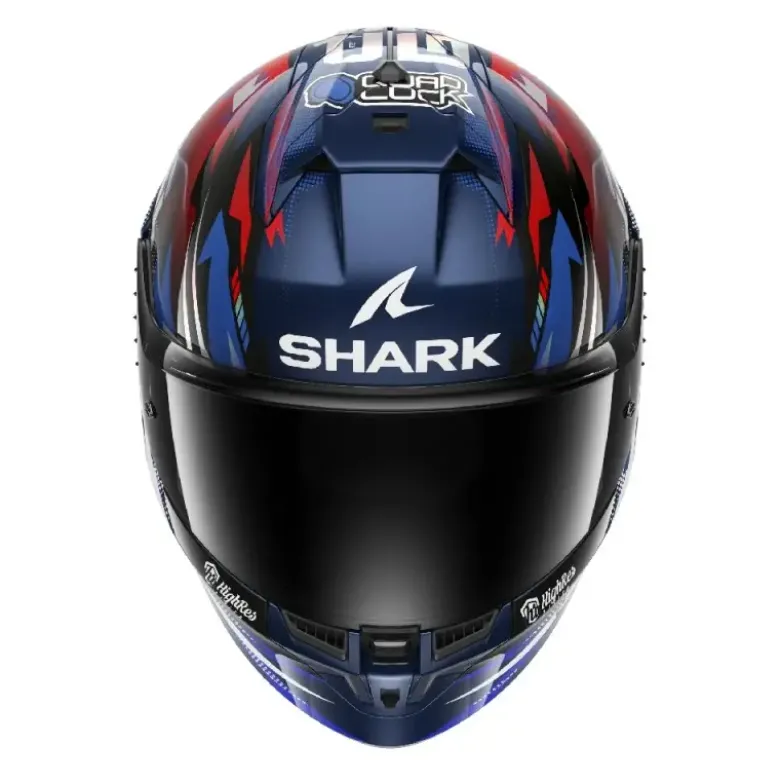 Casco Integrale Shark Skwal Cup Replica Zarco Gp Di Francia Blu Cromato Rosso Lucido