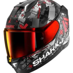 Casco Integrale Shark Skwal i3 Hellcat Nero Chrome Rosso Opaco
