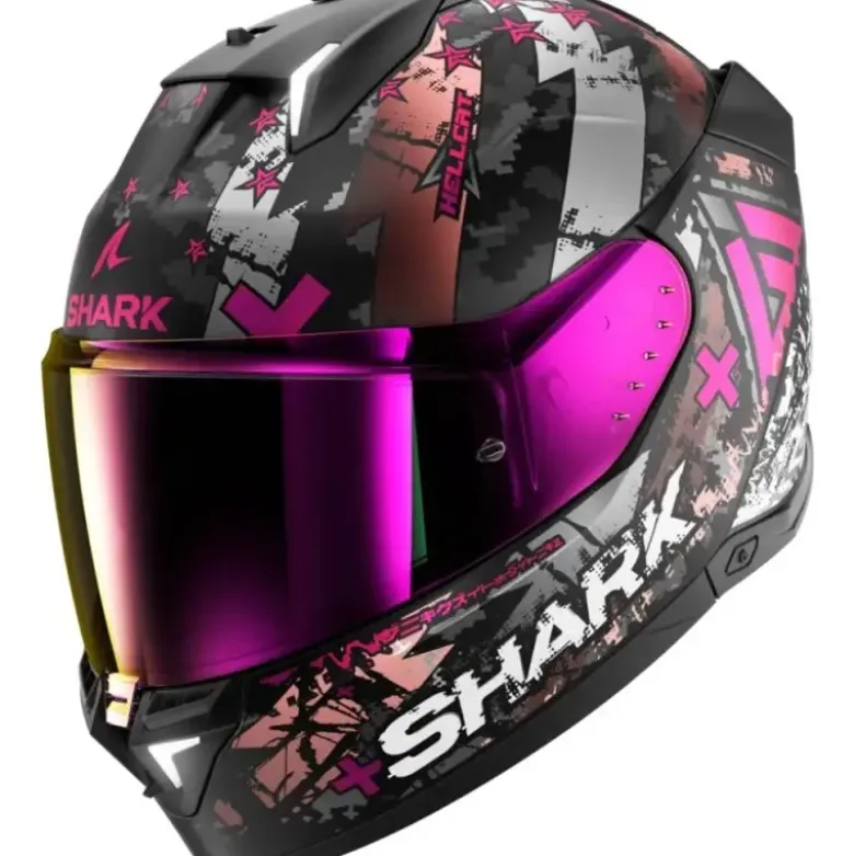 Casco Integrale Shark Skwal i3 Hellcat Nero Chrome Viola Opaco
