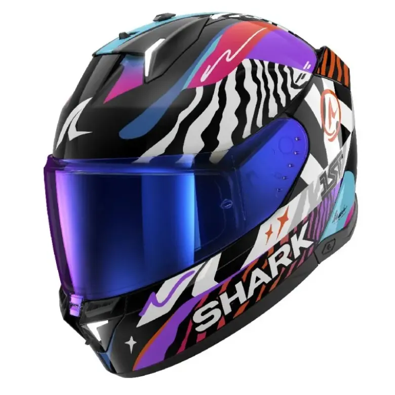 Casco Integrale Shark Skwal i3 Speed-Fancy Nero Bianco Arancione Lucido