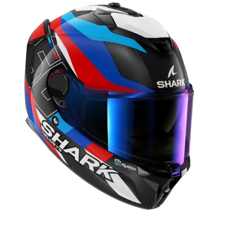 Casco Integrale Shark Spartan Gt Pro Carbon Guintoli Carbon Blu Rosso Lucido