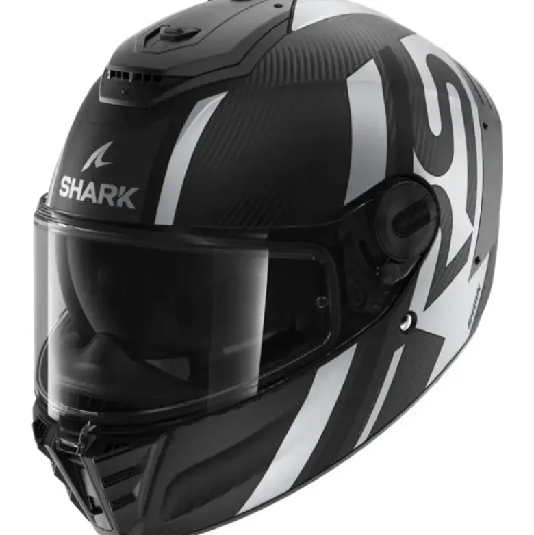 Casco Integrale Shark Spartan Rs Carbon Shawn Nero Silver Opaco