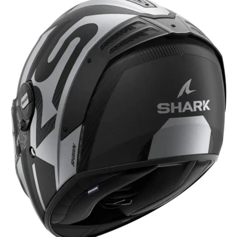Casco Integrale Shark Spartan Rs Carbon Shawn Nero Silver Opaco