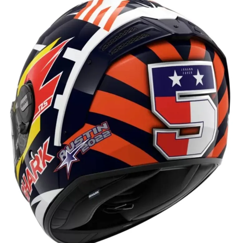 Casco Integrale Shark Spartan Rs Replica Zarco Austin Blu Rosso Bianco