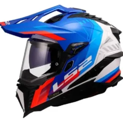 Casco Integrale Touring Ls2 Mx701 Explorer Hexa Bianco Blu Rosso Lucido