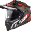 Casco Integrale Touring Ls2 Mx701 Explorer Spire Nero Titanio Rosso Lucido