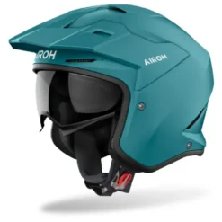 Casco Jet Airoh Kombakt Color Verde Petrolio Opaco