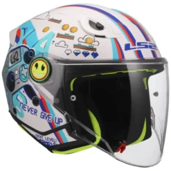 Casco Jet Bambino Ls2 OF622 Funny II Next Level Bianco Lucido