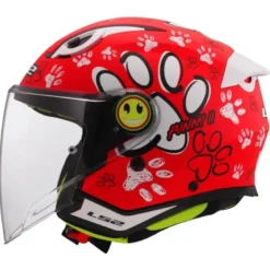 Casco Jet Bambino Ls2 OF622 Funny II Paws Rosso