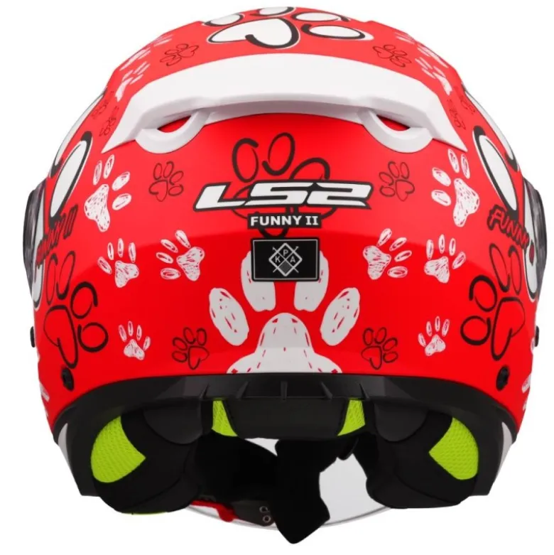 Casco Jet Bambino Ls2 OF622 Funny II Paws Rosso