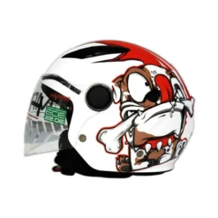 Casco Jet Bambino MPH Play Buldog Bianco Lucido