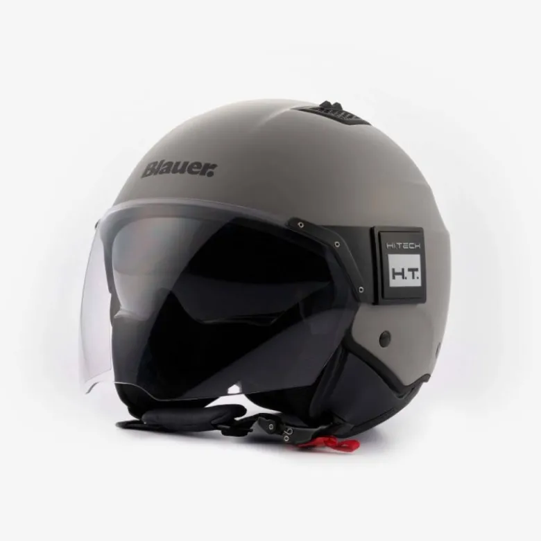 Casco Jet Blauer Bet Monochrome Grigio Opaco