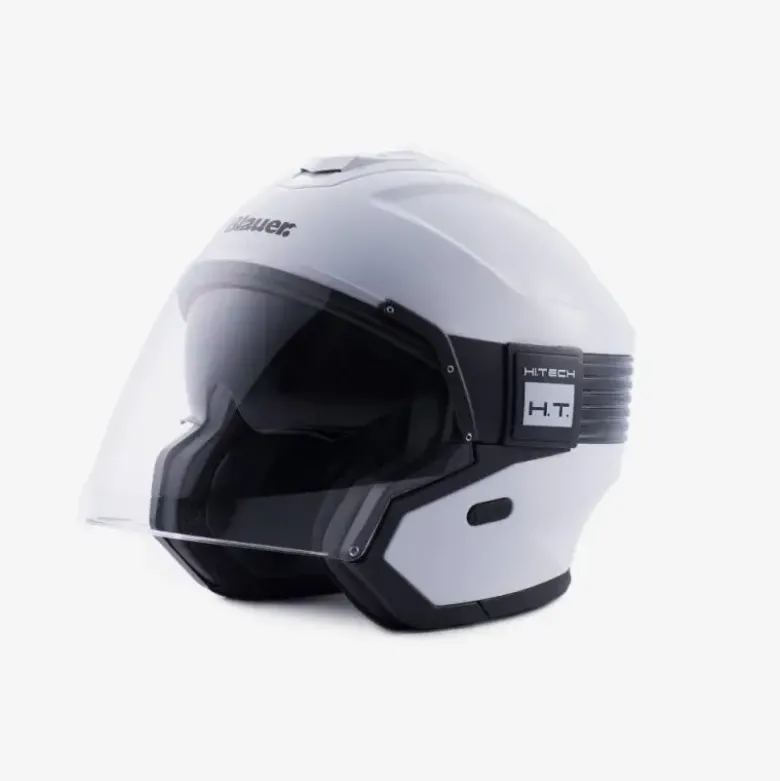 Casco Jet Blauer Hacker BTR Bianco Nero