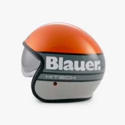 Casco Jet Blauer Pilot 4.0 Arancione Grigio Lucido