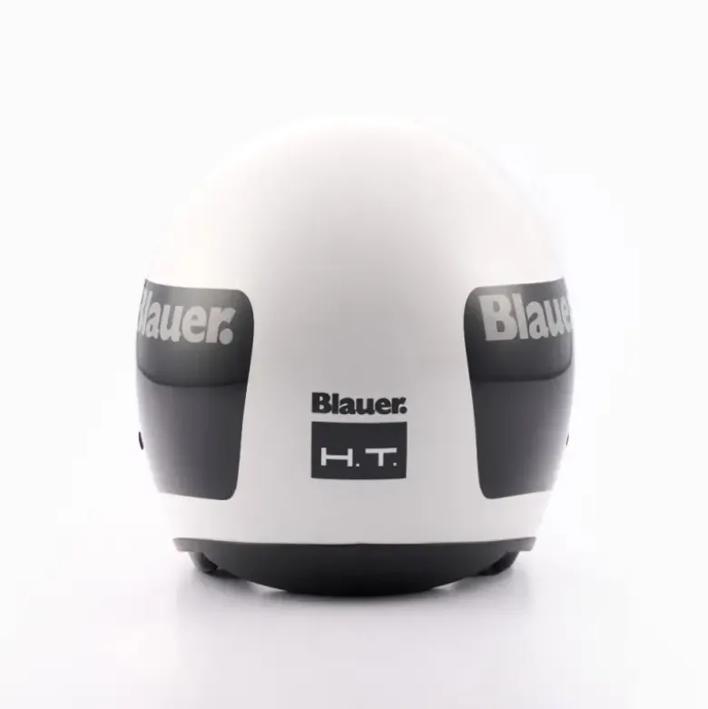 Casco Jet Blauer Pilot 06 Go Grafica Bianco Nero Lucido