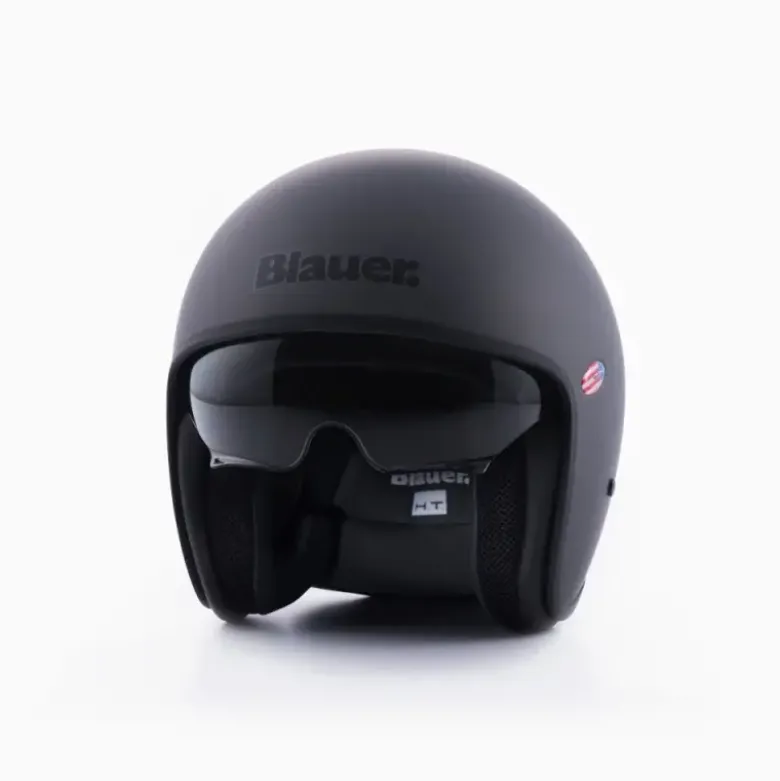 Casco Jet Blauer Pilot 06 Monochrome Titanio Opaco