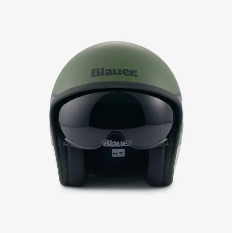 Casco Jet Blauer Pilot 4.0 Verde Grigio Opaco