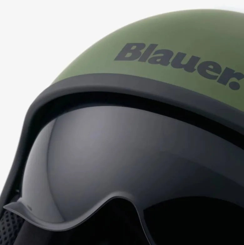 Casco Jet Blauer Pilot 4.0 Verde Grigio Opaco