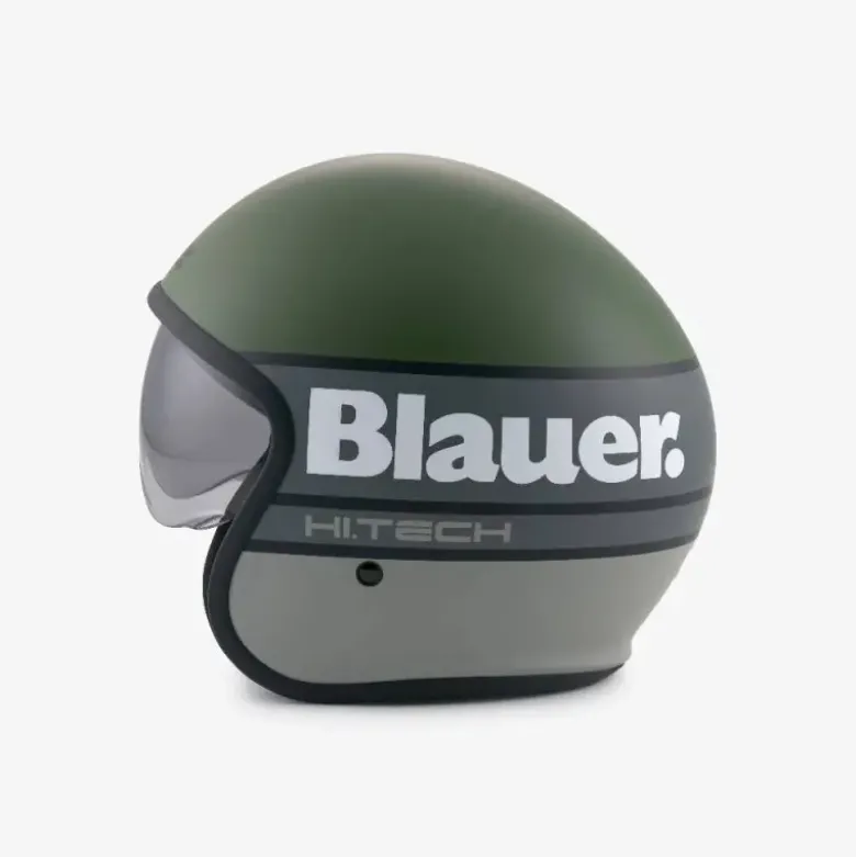 Casco Jet Blauer Pilot 4.0 Verde Grigio Opaco