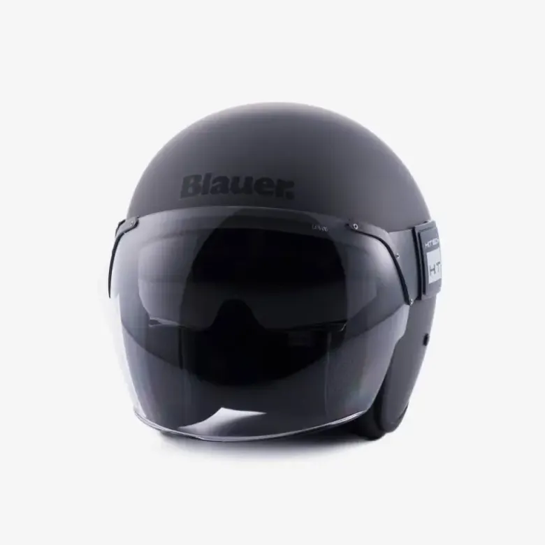 Casco Jet Blauer Pod Monochrome Titanio Opaco