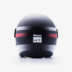Casco Jet Blauer Pod Stripes Nero Bianco Rosso Opaco