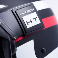 Casco Jet Blauer Pod Stripes Nero Bianco Rosso Opaco