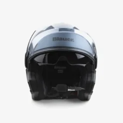 Casco Jet Blauer Solo BTR Blu Carbon Nero Opaco