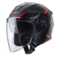 Casco Jet Caberg Flyon II Boss Grigio Opaco Rosso Nero