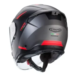 Casco Jet Caberg Flyon II Boss Grigio Opaco Rosso Nero