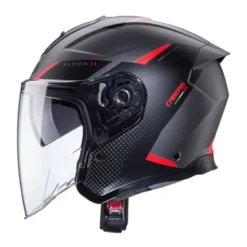 Casco Jet Caberg Flyon II Boss Grigio Opaco Rosso Nero