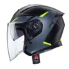 Casco Jet Caberg Flyon II Boss Nero Opaco Grigio Giallo Fluo