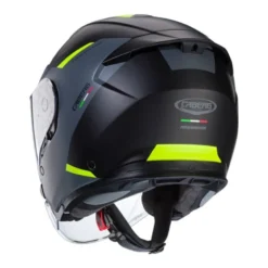Casco Jet Caberg Flyon II Boss Nero Opaco Grigio Giallo Fluo