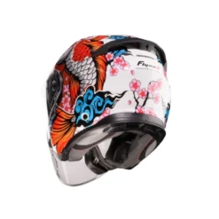 Casco Jet Caberg Flyon II Koi Bianco Rosso Arancione Blu