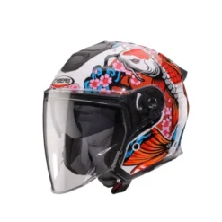 Casco Jet Caberg Flyon II Koi Bianco Rosso Arancione Blu