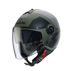 Casco Jet Caberg Riviera V4 X Alpha Verde Opaco Militare Nero Grigio
