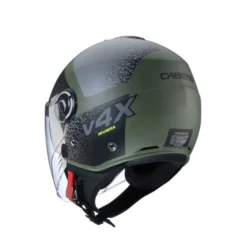 Casco Jet Caberg Riviera V4 X Alpha Verde Opaco Militare Nero Grigio
