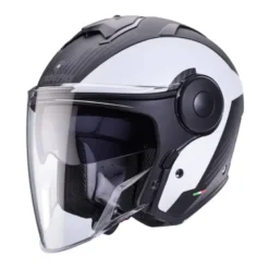 Casco Jet Caberg Soho Milano Nero Opaco Bianco