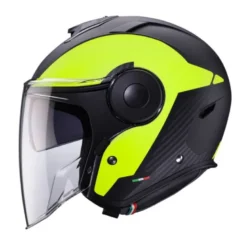 Casco Jet Caberg Soho Milano Nero Opaco Giallo Fluo