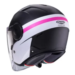 Casco Jet Caberg Soho Zephyr Nero Opaco Bianco Fucsia