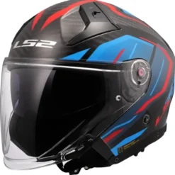 Casco Jet Carbonio Ls2 OF603 Infinity II Carbon Urus Blu Rosso