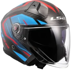 Casco Jet Carbonio Ls2 OF603 Infinity II Carbon Urus Blu Rosso